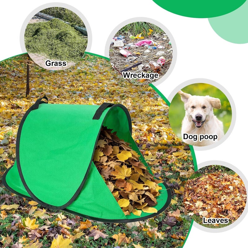 VICAMB 2025 New 60 Gallon Pop-Up Foldable Leaf Collector,Portable LeafBag,600D Oxford Cloth Leaves Pick Up Tool,Thicken Collapsible Leaves Picker Bag,Dustpan-Type Lawn Collector,Reusable Yard Garden Bag - Image 5